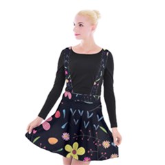 Beautiful Flower Plants Aesthetic Secret Garden Suspender Skater Skirt by Grandong