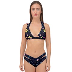 Beautiful Flower Plants Aesthetic Secret Garden Double Strap Halter Bikini Set by Grandong