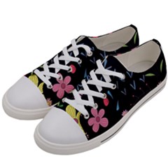 Beautiful Flower Plants Aesthetic Secret Garden Women s Low Top Canvas Sneakers by Grandong