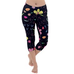 Beautiful Flower Plants Aesthetic Secret Garden Lightweight Velour Capri Yoga Leggings by Grandong