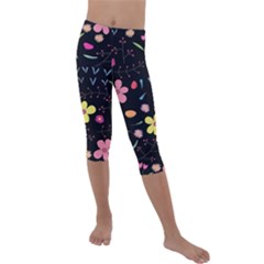 Beautiful Flower Plants Aesthetic Secret Garden Kids  Lightweight Velour Capri Leggings  by Grandong