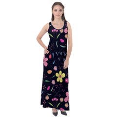 Beautiful Flower Plants Aesthetic Secret Garden Sleeveless Velour Maxi Dress by Grandong