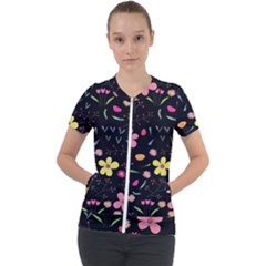 Beautiful Flower Plants Aesthetic Secret Garden Short Sleeve Zip Up Jacket by Grandong