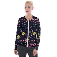 Beautiful Flower Plants Aesthetic Secret Garden Velvet Zip Up Jacket by Grandong