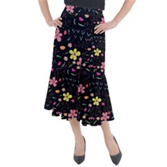 Beautiful Flower Plants Aesthetic Secret Garden Midi Mermaid Skirt by Grandong