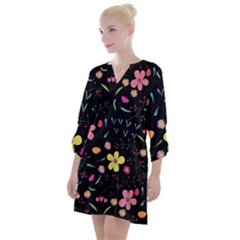 Beautiful Flower Plants Aesthetic Secret Garden Open Neck Shift Dress by Grandong