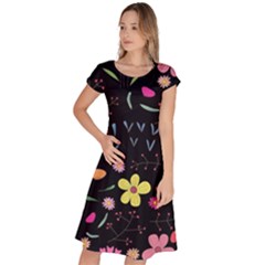 Beautiful Flower Plants Aesthetic Secret Garden Classic Short Sleeve Dress by Grandong