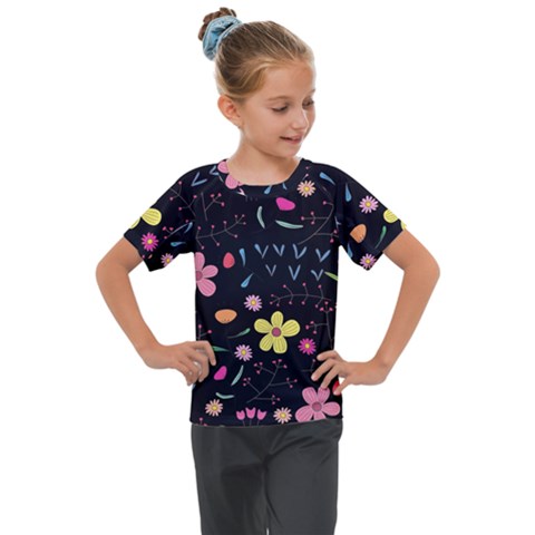 Beautiful Flower Plants Aesthetic Secret Garden Kids  Mesh Piece T-shirt by Grandong