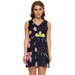 Beautiful Flower Plants Aesthetic Secret Garden Tiered Sleeveless Mini Dress by Grandong