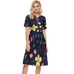 Beautiful Flower Plants Aesthetic Secret Garden Button Top Knee Length Dress by Grandong