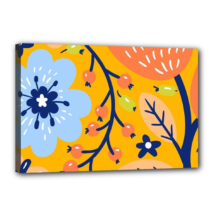 Floral Pattern Adorable Beautiful Aesthetic Secret Garden Canvas 18  x 12  (Stretched)