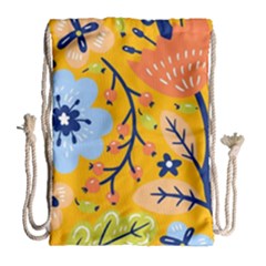 Floral Pattern Adorable Beautiful Aesthetic Secret Garden Drawstring Bag (large) by Grandong