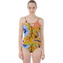 Floral Pattern Adorable Beautiful Aesthetic Secret Garden Cut Out Top Tankini Set View1