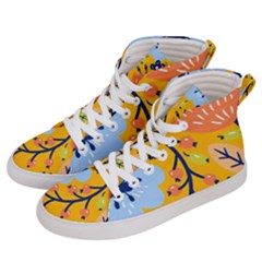 Floral Pattern Adorable Beautiful Aesthetic Secret Garden Men s Hi-top Skate Sneakers by Grandong