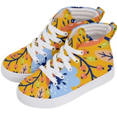 Floral Pattern Adorable Beautiful Aesthetic Secret Garden Kids  Hi-top Skate Sneakers by Grandong