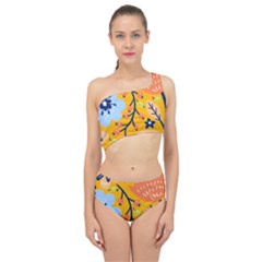 Floral Pattern Adorable Beautiful Aesthetic Secret Garden Spliced Up Two Piece Swimsuit by Grandong