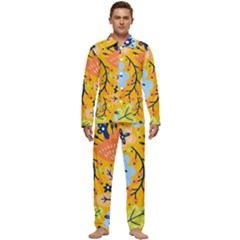 Floral Pattern Adorable Beautiful Aesthetic Secret Garden Men s Long Sleeve Velvet Pocket Pajamas Set