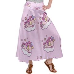 Unicorn Clouds Colorful Cute Pattern Sleepy Women s Satin Palazzo Pants