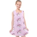 Unicorn Clouds Colorful Cute Pattern Sleepy Kids  Cross Back Dress View1