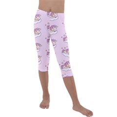 Unicorn Clouds Colorful Cute Pattern Sleepy Kids  Lightweight Velour Capri Leggings  by Grandong