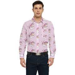 Unicorn Clouds Colorful Cute Pattern Sleepy Men s Long Sleeve Pocket Shirt  by Grandong