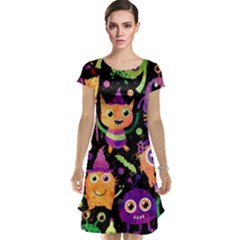 Fun Halloween Monsters Cap Sleeve Nightdress by Grandong