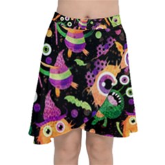 Fun Halloween Monsters Chiffon Wrap Front Skirt by Grandong