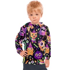 Fun Halloween Monsters Kids  Hooded Pullover by Grandong