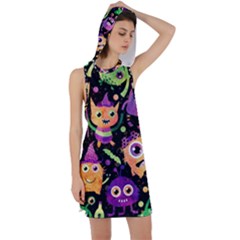 Fun Halloween Monsters Racer Back Hoodie Dress by Grandong