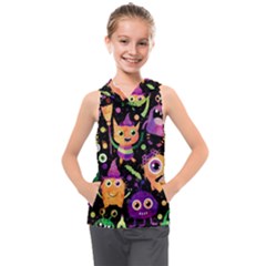 Fun Halloween Monsters Kids  Sleeveless Hoodie by Grandong