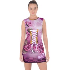 24 RISE. Lace Up Front Bodycon Dress