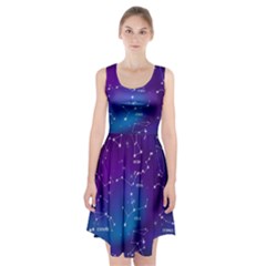 Realistic Night Sky Poster With Constellations Racerback Midi Dress by Grandong