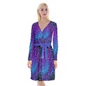 Realistic Night Sky Poster With Constellations Long Sleeve Velvet Front Wrap Dress View1