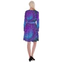 Realistic Night Sky Poster With Constellations Long Sleeve Velvet Front Wrap Dress View2