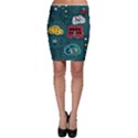 Seamless Pattern Hand Drawn With Vehicles Buildings Road Bodycon Skirt View1