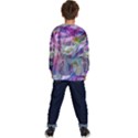 Fuchsia on turquoise flow Kids  Crewneck Sweatshirt View4