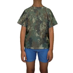 Camouflage Splatters Background Kids  Short Sleeve Swimwear by Grandong