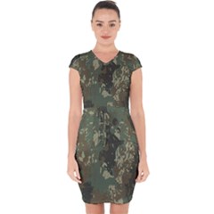 Camouflage Splatters Background Capsleeve Drawstring Dress  by Grandong