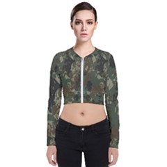 Camouflage Splatters Background Long Sleeve Zip Up Bomber Jacket by Grandong