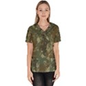 Camouflage Splatters Background Women s V-Neck Scrub Top View1