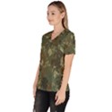 Camouflage Splatters Background Women s V-Neck Scrub Top View2