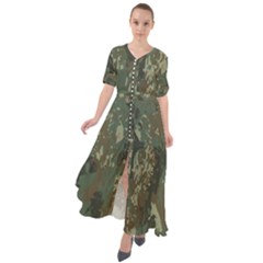 Camouflage Splatters Background Waist Tie Boho Maxi Dress by Grandong