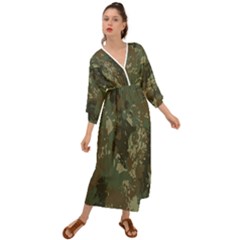 Camouflage Splatters Background Grecian Style  Maxi Dress by Grandong