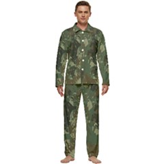 Camouflage Splatters Background Men s Long Sleeve Velvet Pocket Pajamas Set by Grandong