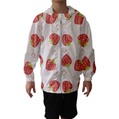 Strawberries Pattern Design Kids  Hooded Windbreaker by Grandong