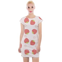 Strawberries Pattern Design Cap Sleeve Bodycon Dress by Grandong