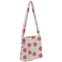 Strawberries Pattern Design Zipper Messenger Bag by Grandong