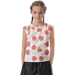 Strawberries Pattern Design Kids  Raglan Cap Sleeve T-shirt by Grandong