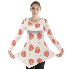 Strawberries Pattern Design Long Sleeve Tunic  by Grandong