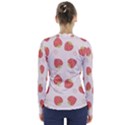 Strawberries Pattern Design V-Neck Long Sleeve Top View2